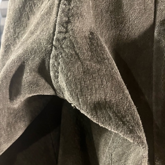 BLANKNYC long suede motorcycle jacket. Sz. M. Herb color. Shell 100% leather. - Picture 8 of 16